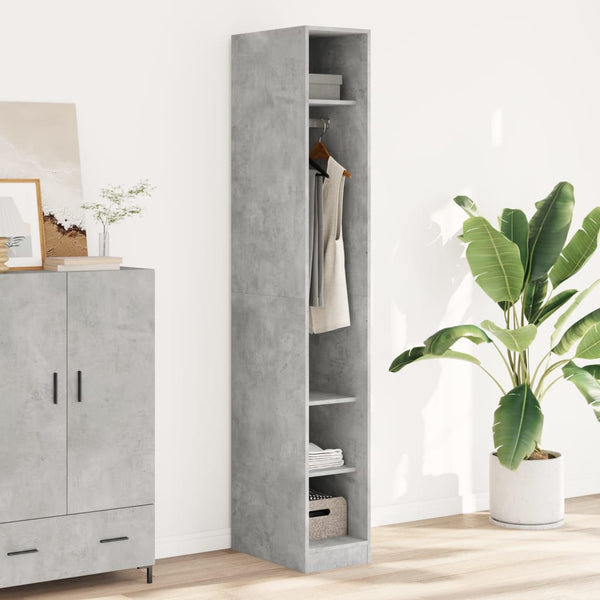 Kleiderschrank Onal, Betongrau, Maße 30x50x200cm (Spanplatte)