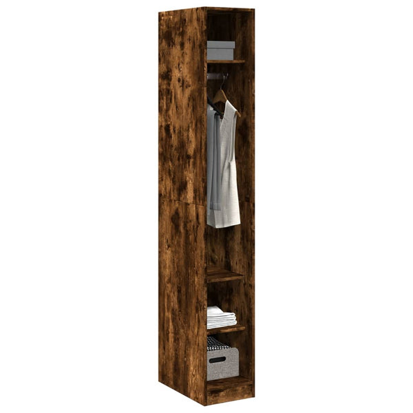 Kleiderschrank 30x50x200cm Onal aus Räuchereiche (Holz)