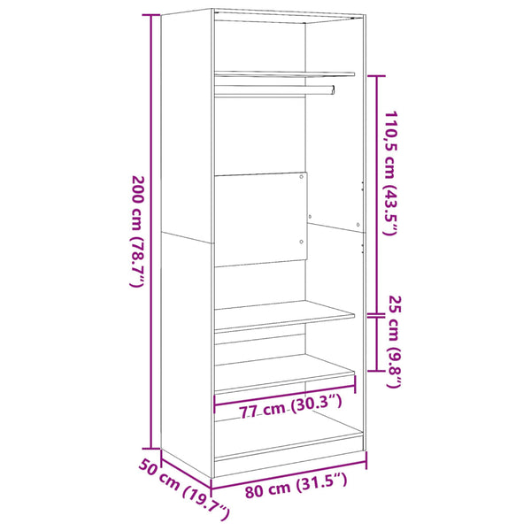 Ich habe einen weißen Holzschrank 80x50x200cm