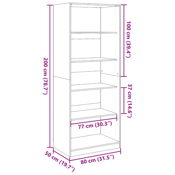 Ich habe einen Kleiderschrank 80x50x200cm (Holz)