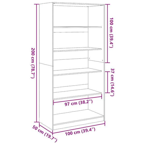 Vaatekaappi Onal savutammesta 100x50x200cm (puinen)