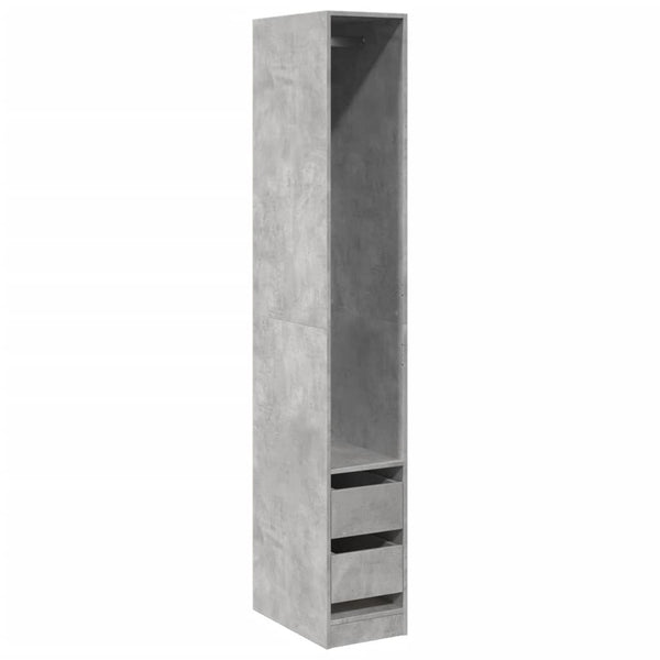 Kleiderschrank Onal in Betongrau, Maße 30x50x200cm (Spanplatte)