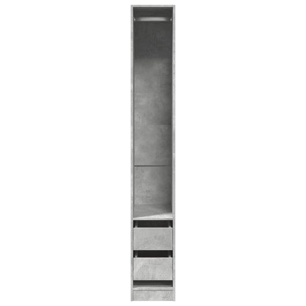 Kleiderschrank Onal in Betongrau, Maße 30x50x200cm (Spanplatte)