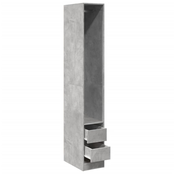 Kleiderschrank Onal in Betongrau, Maße 30x50x200cm (Spanplatte)