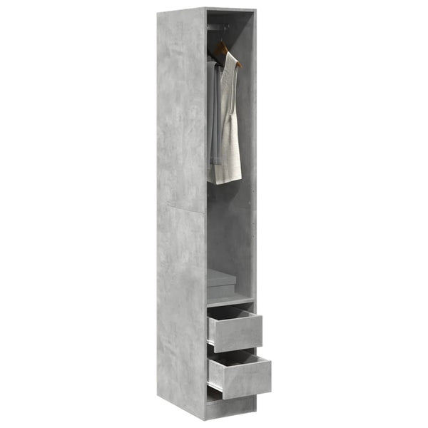 Kleiderschrank Onal in Betongrau, Maße 30x50x200cm (Spanplatte)