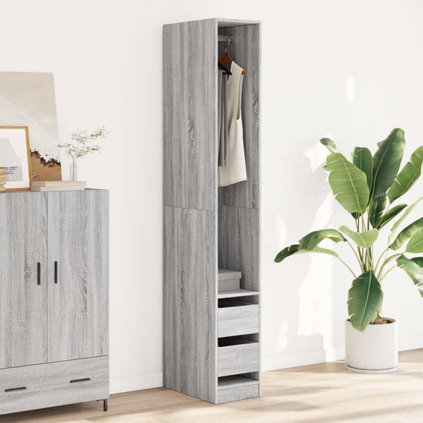 Grauer Holzschrank 30x50x200cm Onal