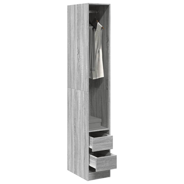 Grauer Holzschrank 30x50x200cm Onal