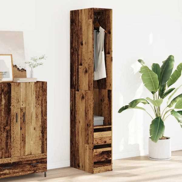 Kleiderschrank Onal altes Holz 30x50x200cm (Holz)