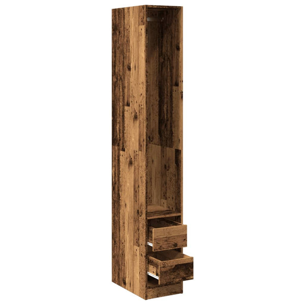 Kleiderschrank Onal altes Holz 30x50x200cm (Holz)