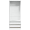 Kleiderschrank Onal aus Holz 200cm x 80cm x 50cm weiß