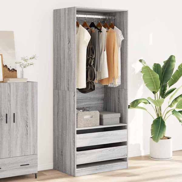 Kleiderschrank Onal Grau 80x50x200cm (Holz)