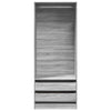 Kleiderschrank Onal Grau 80x50x200cm (Holz)