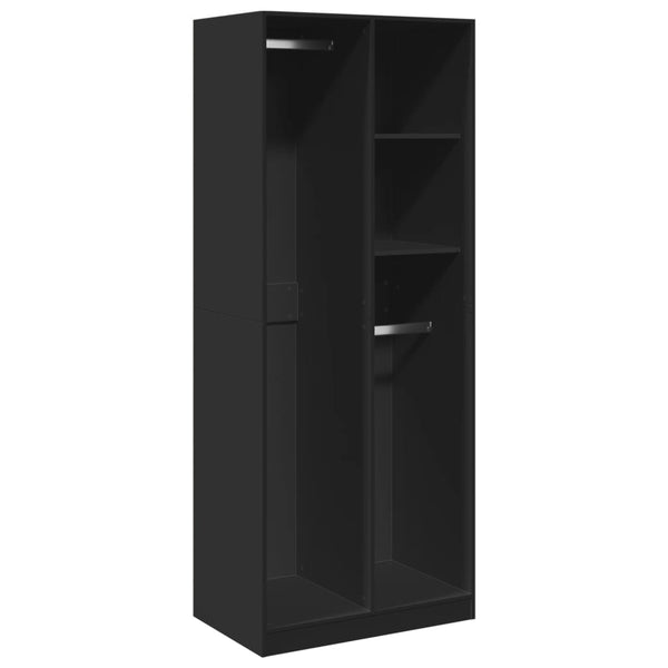 Kleiderschrank Onal, Holz, schwarz, Maße 80x50x200cm