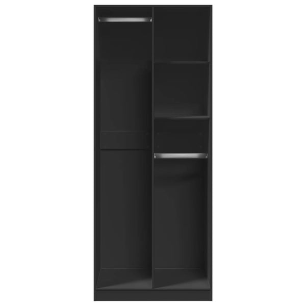 Kleiderschrank Onal, Holz, schwarz, Maße 80x50x200cm