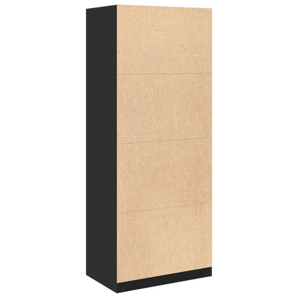 Kleiderschrank Onal, Holz, schwarz, Maße 80x50x200cm