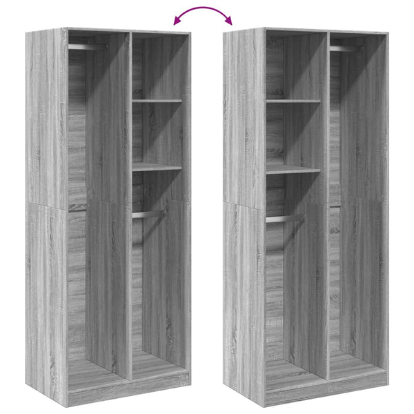 Grauer Onal-Kleiderschrank 80x50x200cm (Holz)