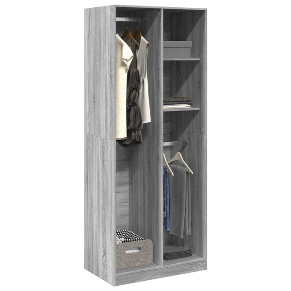 Grauer Onal-Kleiderschrank 80x50x200cm (Holz)