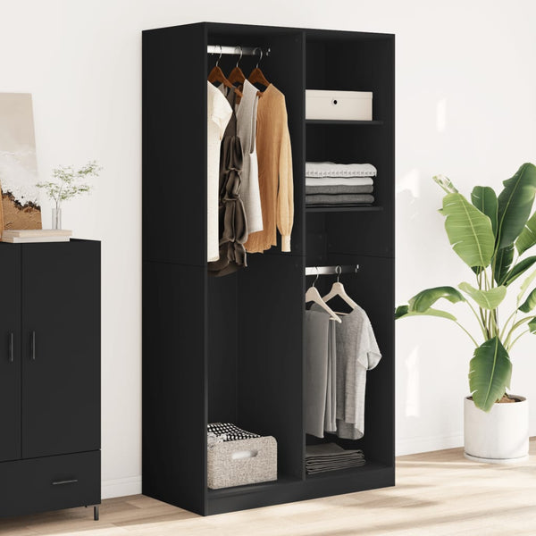 Schwarzer Onal Kleiderschrank 100x50x200cm (Spanplatte)
