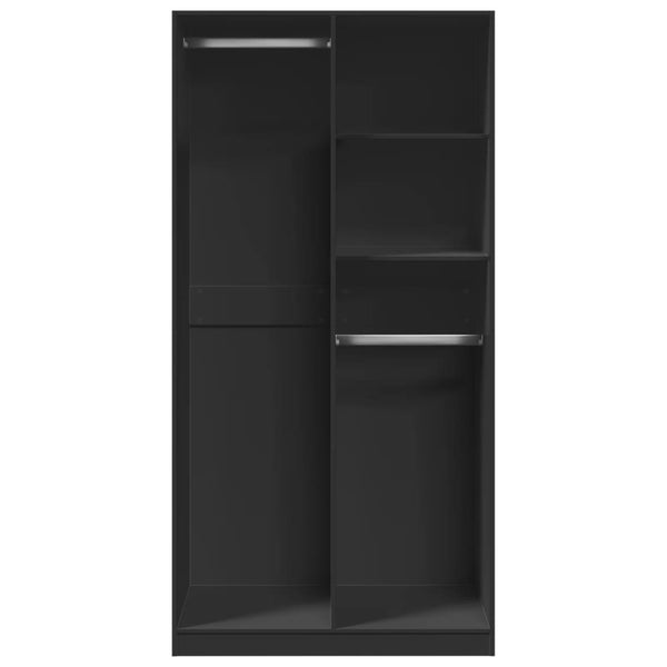 Schwarzer Onal Kleiderschrank 100x50x200cm (Spanplatte)