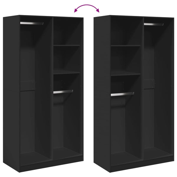 Schwarzer Onal Kleiderschrank 100x50x200cm (Spanplatte)