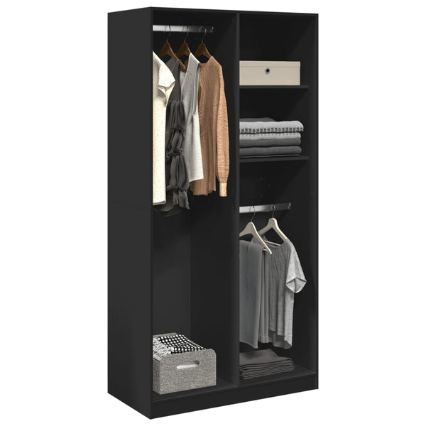 Schwarzer Onal Kleiderschrank 100x50x200cm (Spanplatte)