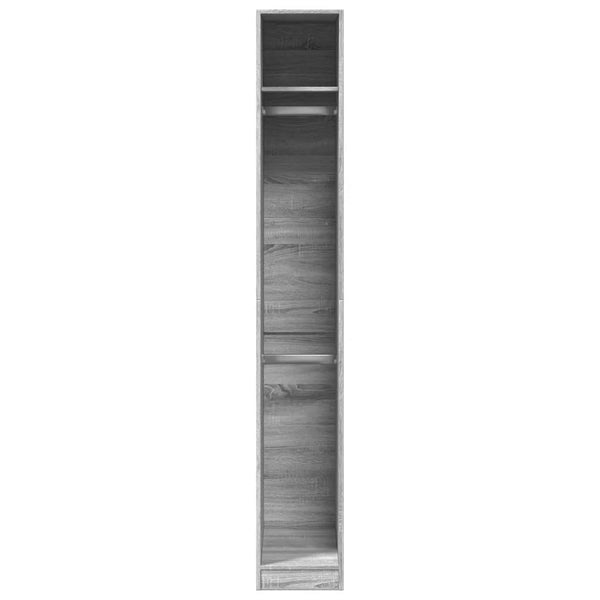 Ein grauer Holzschrank 30x50x200cm