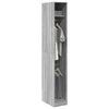 Ein grauer Holzschrank 30x50x200cm