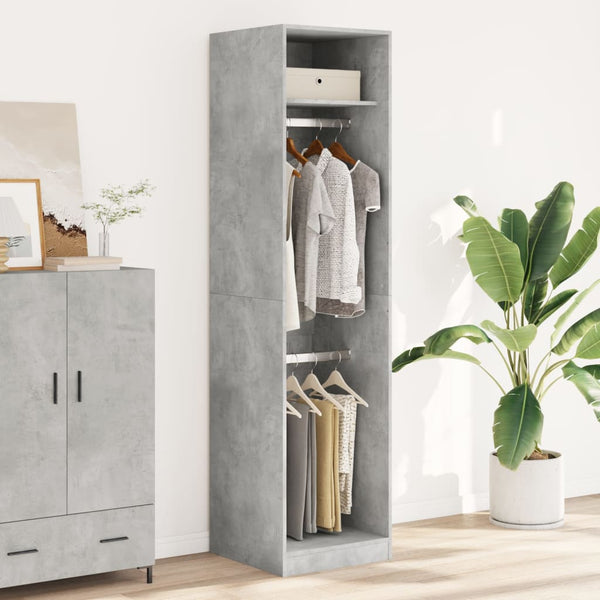 Kleiderschrank Onal, Betongrau, Maße 50x50x200cm (Spanplatte)