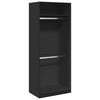 Schwarzer Onal-Kleiderschrank, Holzmaterial, 80x50x200cm