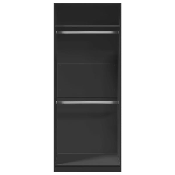 Schwarzer Onal-Kleiderschrank, Holzmaterial, 80x50x200cm