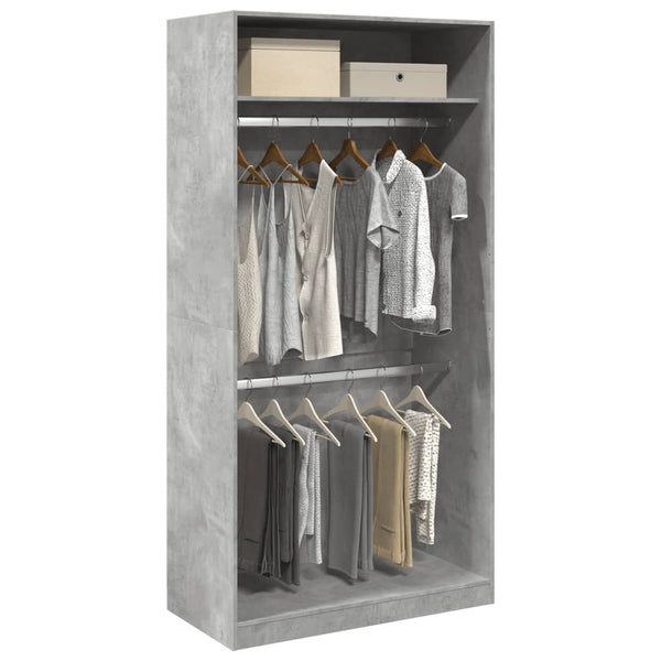 Kleiderschrank Onal 100x50x200cm in Betongrau (Spanplatte)