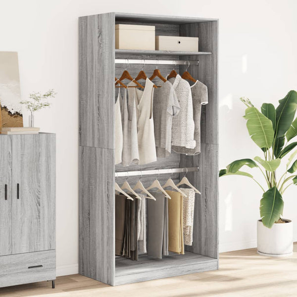 Grauer Kleiderschrank 100x50x200cm Onal (Holz)