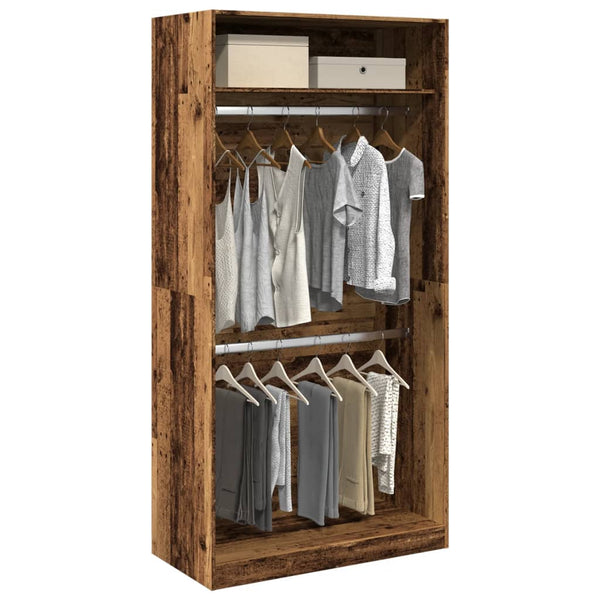 Kleiderschrank Onal aus Altholz, 100x50x200cm