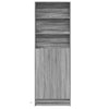 Grauer Schrank mit LED-Beleuchtung Marcedonia 69x32,5x200cm (Holz)