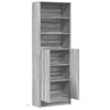 Grauer Schrank mit LED-Beleuchtung Marcedonia 69x32,5x200cm (Holz)