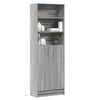 Grauer Schrank mit LED-Beleuchtung Marcedonia 69x32,5x200cm (Holz)