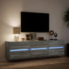 Grauer TV-Wandschrank Awwad 180x31x45cm (mit LED-Beleuchtung Sonoma)