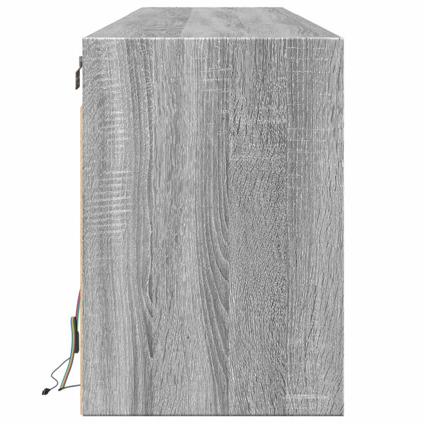 Grauer TV-Wandschrank Awwad 180x31x45cm (mit LED-Beleuchtung Sonoma)