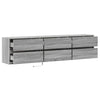 Grauer TV-Wandschrank Awwad 180x31x45cm (mit LED-Beleuchtung Sonoma)