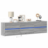 Grauer TV-Wandschrank Awwad 180x31x45cm (mit LED-Beleuchtung Sonoma)