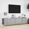 Grauer TV-Wandschrank Sorentina 180x31x39,5cm (mit LED-Beleuchtung Sonoma)