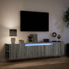 Grauer TV-Wandschrank Sorentina 180x31x39,5cm (mit LED-Beleuchtung Sonoma)