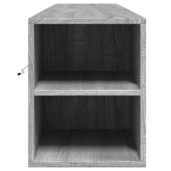 Grauer TV-Wandschrank Sorentina 180x31x39,5cm (mit LED-Beleuchtung Sonoma)