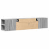 Grauer TV-Wandschrank Sorentina 180x31x39,5cm (mit LED-Beleuchtung Sonoma)