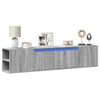 Grauer TV-Wandschrank Sorentina 180x31x39,5cm (mit LED-Beleuchtung Sonoma)