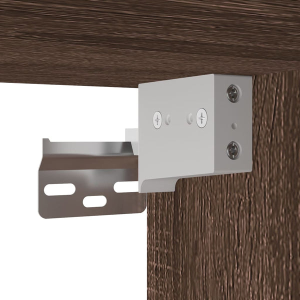Brauner wandmontierter Nachttisch Alisoai (mit LED-Beleuchtung Eiche)
