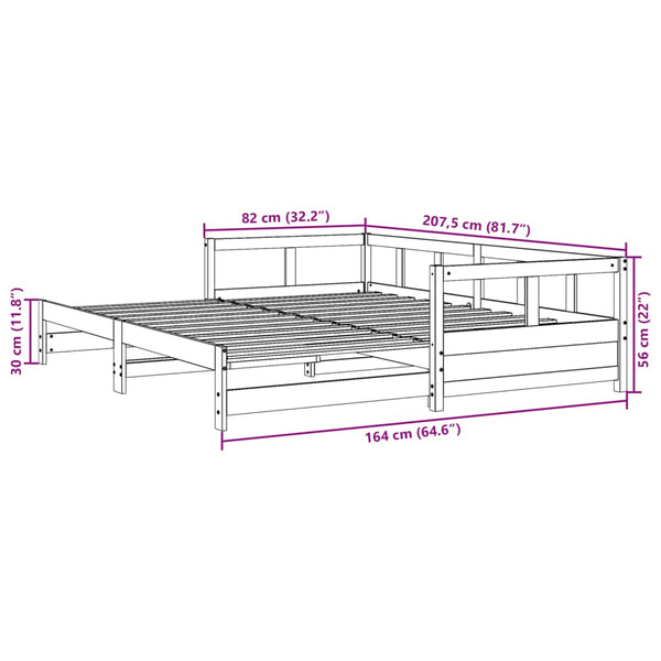 Schlafsofa ohne Matratze Aviva 80x200cm (Kiefer)