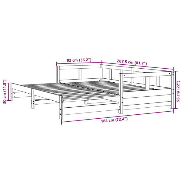 Schlafsofa ohne Matratze Aviva 90x200cm (Kiefer)