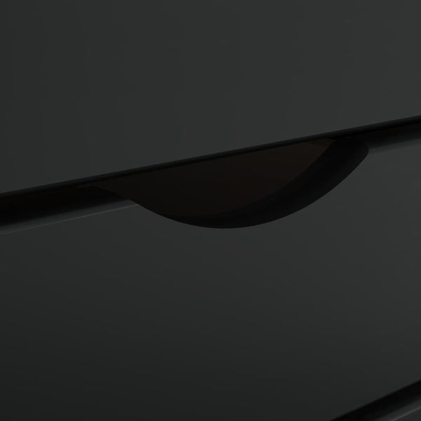 Schwarze Kommode auf Rollen, Moosgrün Schira (Kiefer)
