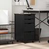 Schwarzer Rollcontainer Antusa aus Moos (Kiefer)